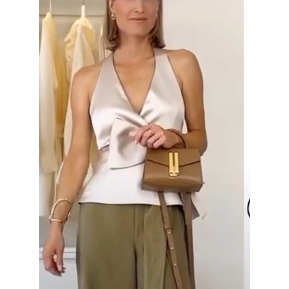 Zara Satin Wrap Top in Champagne - Picture 8 of 16